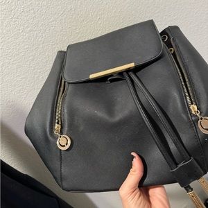 Black backpack purse